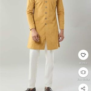 Arihant Rai Sinha Yellow Velvet Sherwani Jacket - Size 48 - New w/o Tags
